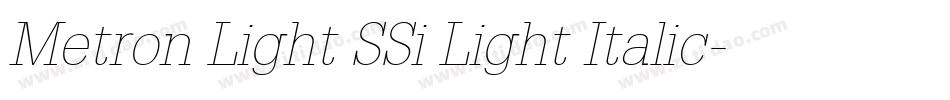 Metron Light SSi Light Italic字体转换
